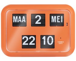 Twemco QD-35 - Flipklok - Oranje - Flip Klok - Nederlandse Datum - Digitale Klok Met Datum En Dag - Retro Klok - Wandklok - Tafelklok - Datumklok - Klok Met Datum - Klok Met Dag En Datum - Kalenderklok - Digitale Klok - Digitale Klok Op Batterijen