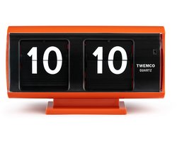 Twemco | QT-30T | Flipklok | Oranje | Retro Klok | Long life Mechanism | Flip Clock | Digitale Clock