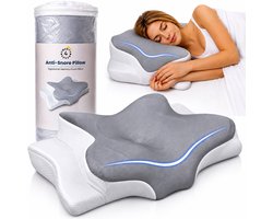 Twenty4seven® Hoofdkussen tegen Nekklachten & Snurken - Vlinderkussen - Anti Snurk Kussen & Slaap Apneu - Ergonomisch Memory Foam