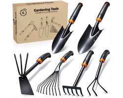 Twenty4seven® Tuingereedschap Set 6-Delig - Tuinierset met Hark, Schepje, Spatel, Drietand & Schoffel - Handgereedschap voor Tuinieren & Planten