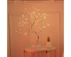 Twinkling Boom • Zilveren Boompje Verlichting • Kerstboom • LED Lamp Boom • Decoratie Lichtboom • Lampjes Boom • LED Tree Nachtlampje • Boompje • Vouwbaar • Valentijn • Kerst • Cadeau voor Haar • 50 cm