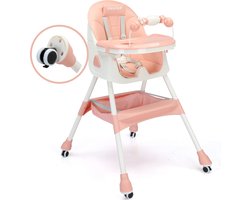 Twinky® Kinderstoel MAXI – 3-in-1 Kinderwagen Set – Roze – Inklapbare Eetstoel & Baby Wagentje en Babystoel Voor Aan Tafel – Kinderzetel, Peuterstoeltje en Meegroeistoel in 1