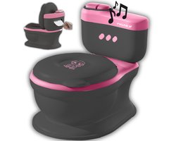 Twinky® Plaspotje – 3-in-1 Toilettrainer met Muziek & Flush knop – voor Kind, Peuter & Baby – Potje met deksel en WC Rolhouder – Toilet Potje peuter – WC Verkleiner – Opstapje