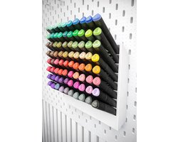 Twinmarker Houder voor IKEA Skådis Pegboard - voor 100 stiften - Stiften niet inbegrepen! - Wit