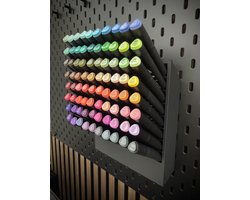 Twinmarker Houder voor IKEA Skådis Pegboard - voor 80 stiften - Stiften niet inbegrepen! - Zwart