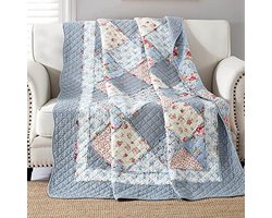 Twinning Patchwork Quilt - Lichtgewicht Katoenen Omkeerbare Dekbeddeken voor Slaapkamer en Bank