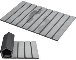 Twinza® Luxe Stone Badmat - grijs - Quick Dry - Badmat Steen - Sneldrogend Mat - Multifunctioneel - Absorberende Badmat - Antislip - Toilet Vloermat - douchmat