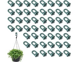 Twist-haken voor broeikas - Set van 50 stuks - Kunststof twist-haken voor binnen - Ophangen van ankers aan kanalen met glazen strips