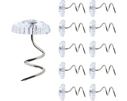 Twist-pins, 50 stuks dekbedjes, quiltbank-kussen, klembevestiging, transparante koppen, twist-spiraalpinnen voor bankhoezen en slaapbank