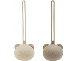 Twisted Peach® | Speenhouder set Beige & Taupe | 2 stuks | Baby | Kind | Speen | Speenbakje | Opbergen | Kraamcadeau | Set