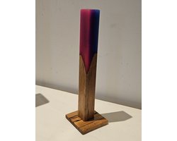 TX trending Decoratieve Houten Sculpturen met Epoxy – Glow in the Dark – Set van 2 – 52 & 35 cm – Handgemaakt