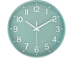 Tyme Wandklok Analoog - Goed Leesbaar- Stille 30cm Klok Modern - Muurklok - Quartz - Beam Groen