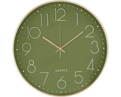 Tyme Wandklok Modern - Goed leesbaar - Stille 40cm Klok - Analoog - Uurwerk - Muurklok - Quartz - Groen Rosé/Goud