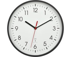 Tyme Wandklok Radiogestuurd - 24.5m Klok modern - Analoog - Uurwerk - Muurklok - Tijd Automatisch ingesteld via Radio (DCF) - Quartz - Zwart Wit