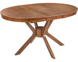 TYMIS - Eettafel - Donkere houtkleur - 110-140x110 cm - MDF