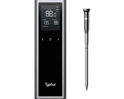 Typhur Sync One - 6-sensor probe - Draadloze vleesthermometer - BBQ thermometer - Bluetooth & WiFi - Waterdicht en hittebestendig - Batterijduur tot 50 uur - Slimme app-integratie - Compact met laadstation - Voor elke kookstijl