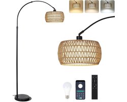 TYR® Booglamp - Vloerlamp - Booglampen Dimbaar - Zwart/Beige - 43cm x 33cm x 18cm