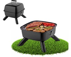 TZS First Austria BBQ hybride elektrische barbecue voor balkon - 2000W - Zwart