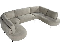 U-Bank Cartagena 350x232x72 cm Naturel Elite | Zwart Metaal Sofa