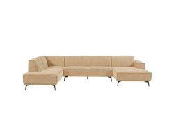 U-bank Leeds Chaise R - 2 5 - Ottoman L - City 120 Beige