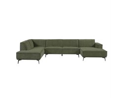 U-bank Leeds Chaise R - 2 5 - Ottoman L - City 355 Bottle Green