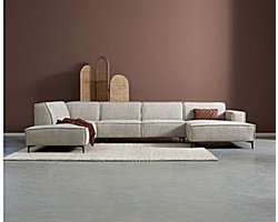 U-bank RIVER Hoekbank – Ottoman Links + 2,5-Zits + Chaise Longue rechts – Stof Majestic Beige – 368 cm