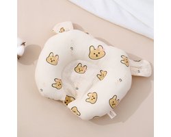 U-vormig babykussen van puur katoen, vormgevend kussen voor baby's, absorberend en machinewasbaar, met een concave vorm voor gelijkmatige drukverdeling, geschikt voor kinderen van 1-3 jaar, wit patroon 5