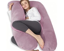 U-vormig lichaams- en zijslaapkussen met hoes - Paars - Ondersteunend kussen voor comfortabel slapen