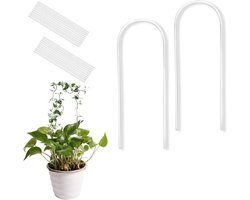U-vormig Plantenrek voor Potplanten 40x10cm - Set van 2 - Klimplantenschuur met Kabelbinders voor Binnen en Buiten - Tuinaccessoires