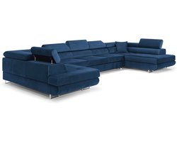 U-vormige Hoekbank met Slaapfunctie en Bedlade - Comfortabele 3-zits Slaapbank voor de Woonkamer