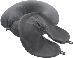 U-vormige nekrolhoezen - 30 x 30 cm, 2 stuks, wasbare nekkussenovertrekken in donkergrijs