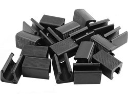 U-vormige plastic vloerglijders tubing caps cover 12 mm dia zwart voor stalen buisstoelen (Pack van 20)