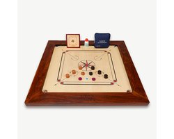 Ubergames- Carrom Board - Championship - 21kg - Made in India - 74x74cm Speelveld - Complete Set - Met Tafel en Draagtas