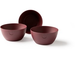 UBITE bio-based bowl (S) - set van 3 - Burgundy Rood - Ø 14 cm - kom/schaal/bak - duurzaam