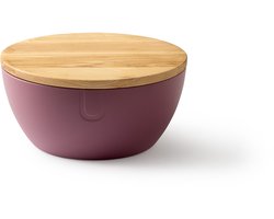 UBITE bio-based saladeschaal/serveerschaal XL inclusief deksel/snijplank - Mineraal Paars - duurzaam - 27 cm