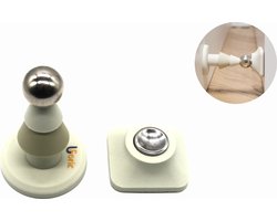 Uforic Siliconen Deurstopper met magneet - Deurbuffer - Deurwig - Deurstop - Deurhold - Wit/Beige