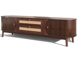 UFTA Meubelkast - TV Kast Met Deuren en Lades - Home Inrichting - Opbergkast - Walnoot Hout - 160 x 40 x 55 cm - Bruin