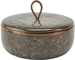Ugo Schaal Met Deksel Vintage Bronze | Bruin / Goud | Stoneware