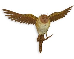 Uil Beeld van ijzer op tak – decoratief metalen Wanddecoratie uilenbeeld voor muur – unieke industriële wandhanger voor binnen of buiten