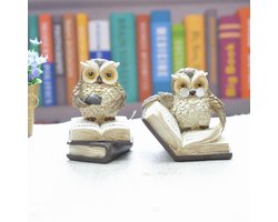 Uil Ornament Hars Lezende Uil - Desktop Decoratie - Gedetailleerd Ontwerp