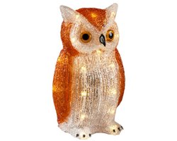 Uil van acryl LED warmwit 4x AA Konstsmide