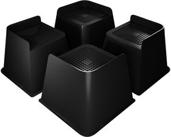 UISBERT Meubelverhogers - 4 Stuks L-vorm - Sterke Verhogingsblokken - Bed- en Tafelpoot Verlengers - Voor Bank, Bureau, Bed en Tafel - 15 x 15 x 10 cm