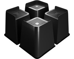 UISBERT Meubelverhogers - 4 Stuks L-vorm - Sterke Verhogingsblokken - Bed- en Tafelpoot Verlengers - Voor Bank, Bureau, Bed en Tafel - 15 x 15 x 15 cm