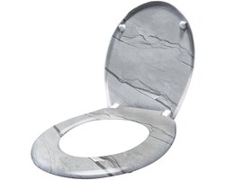 UISBERT Toiletbril Soft Close - Hard Plastic-Marmer(45x38cm)
