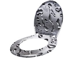 UISBERT Toiletbril Soft Close - Hard Plastic-Waterdruppels (45x38cm)