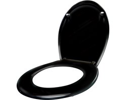 UISBERT Toiletbril Soft Close - Hard Plastic-Zwart (45x38cm)
