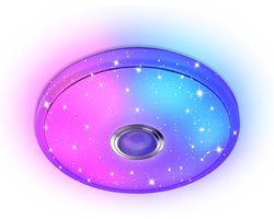 UISEBRT Led Plafondlamp 36W Dimbare Plafondlamp met Bluetooth-luidspreker Afstandsbediening APP-bediening Plafondlamp Sterrenhemel voor Slaapkamer Woonkamer Kinderkamer