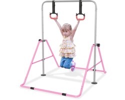 UISEBRT Roze Turnrek voor Kinderen - Verstelbare Gymnastiekstang Thuis - Uitbreidbaar Rek voor Training