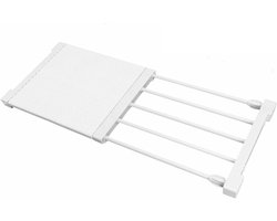 Uitbreidbaar Kledingkast Separator Rek Organisator - Garderobeverdelers voor Kast en Keuken - Verstelbare Trekplank - Badkamer en Boekenkast Accessoire - 24 cm Breed (38-55 cm Lengte)