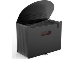 Uitbreidbare Documentenmap met 13 Compartimenten, A4 Concertina Organizer voor Papieren, Zwart en Duurzaam
